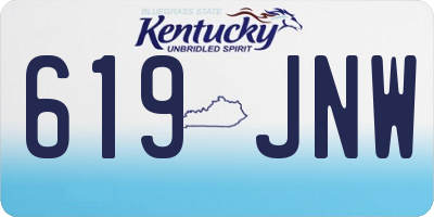 KY license plate 619JNW