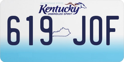 KY license plate 619JOF