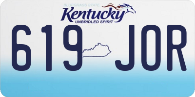 KY license plate 619JOR