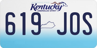 KY license plate 619JOS