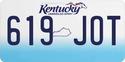 KY license plate 619JOT