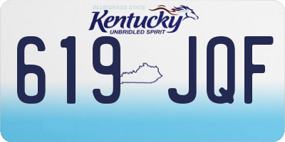 KY license plate 619JQF