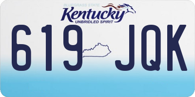 KY license plate 619JQK