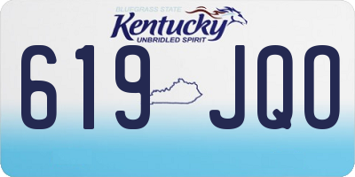 KY license plate 619JQO