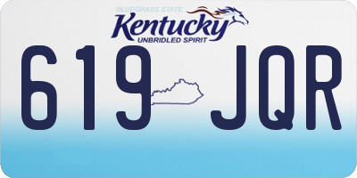 KY license plate 619JQR
