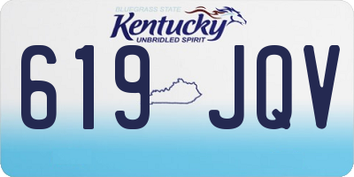 KY license plate 619JQV