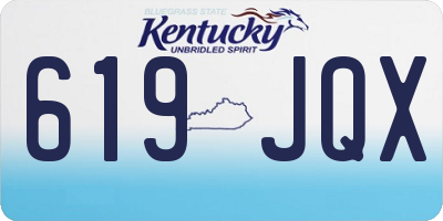 KY license plate 619JQX