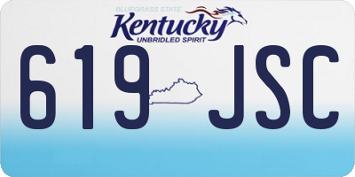 KY license plate 619JSC