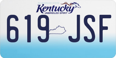 KY license plate 619JSF