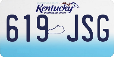 KY license plate 619JSG