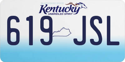 KY license plate 619JSL