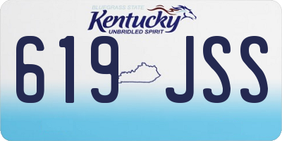 KY license plate 619JSS