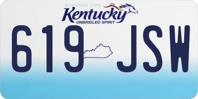 KY license plate 619JSW