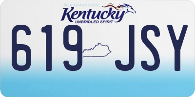 KY license plate 619JSY
