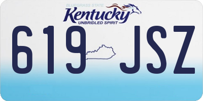 KY license plate 619JSZ