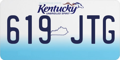 KY license plate 619JTG