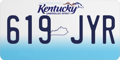 KY license plate 619JYR