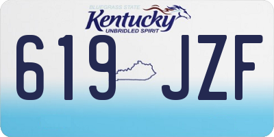 KY license plate 619JZF