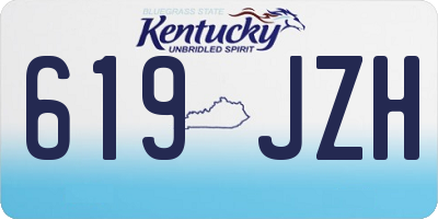 KY license plate 619JZH