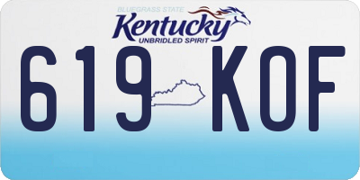 KY license plate 619KOF