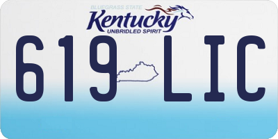 KY license plate 619LIC