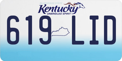 KY license plate 619LID
