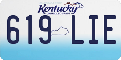 KY license plate 619LIE