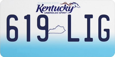 KY license plate 619LIG