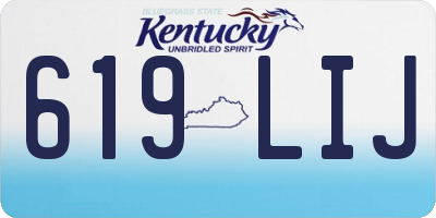 KY license plate 619LIJ