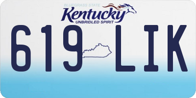 KY license plate 619LIK