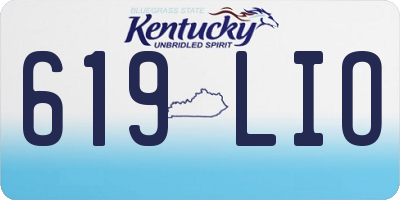 KY license plate 619LIO