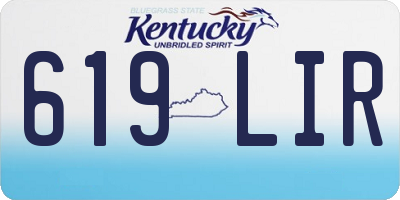 KY license plate 619LIR