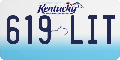 KY license plate 619LIT