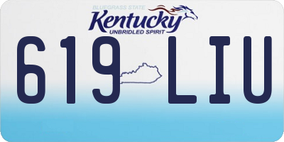KY license plate 619LIU