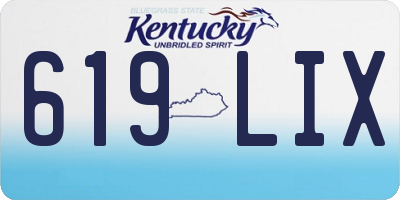 KY license plate 619LIX