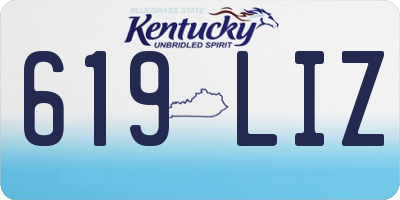 KY license plate 619LIZ