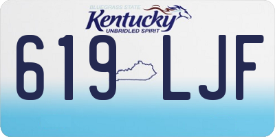 KY license plate 619LJF