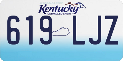 KY license plate 619LJZ