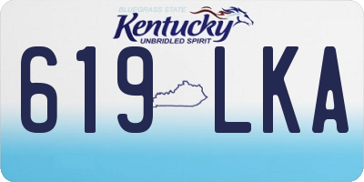KY license plate 619LKA