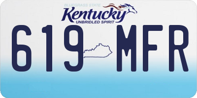 KY license plate 619MFR