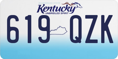 KY license plate 619QZK