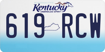 KY license plate 619RCW
