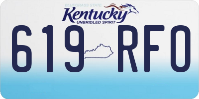 KY license plate 619RFO