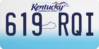 KY license plate 619RQI