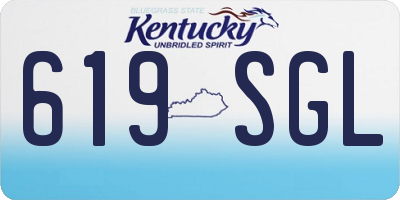 KY license plate 619SGL