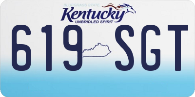 KY license plate 619SGT
