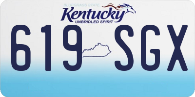 KY license plate 619SGX