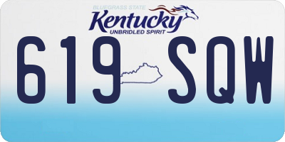 KY license plate 619SQW