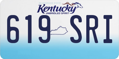 KY license plate 619SRI