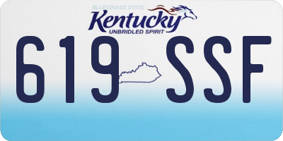 KY license plate 619SSF